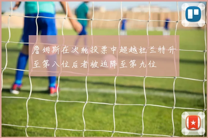 詹姆斯在次轮投票中超越杜兰特升至第八位后者被迫降至第九位